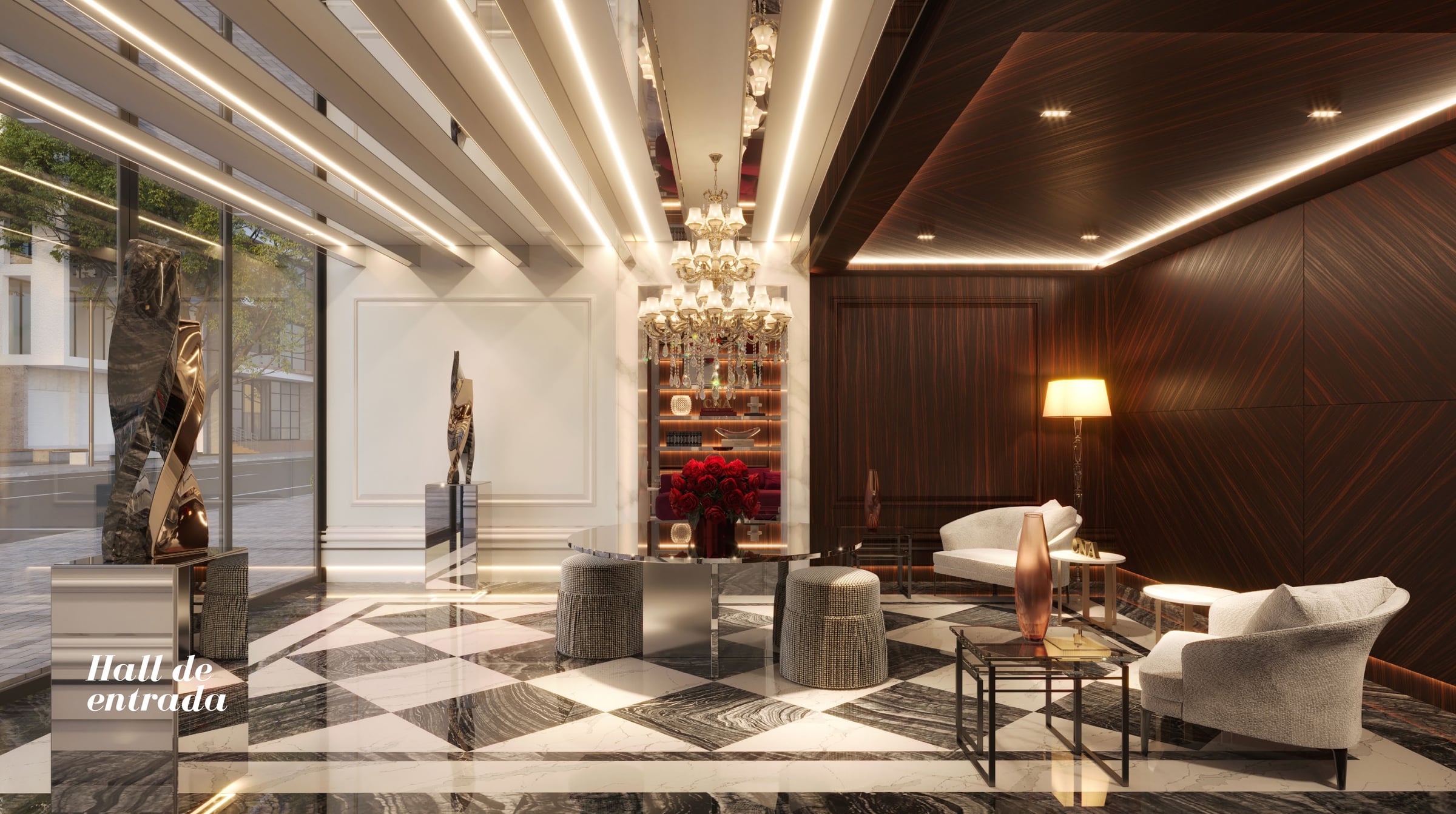 Hall de entrada do Latitude Residences